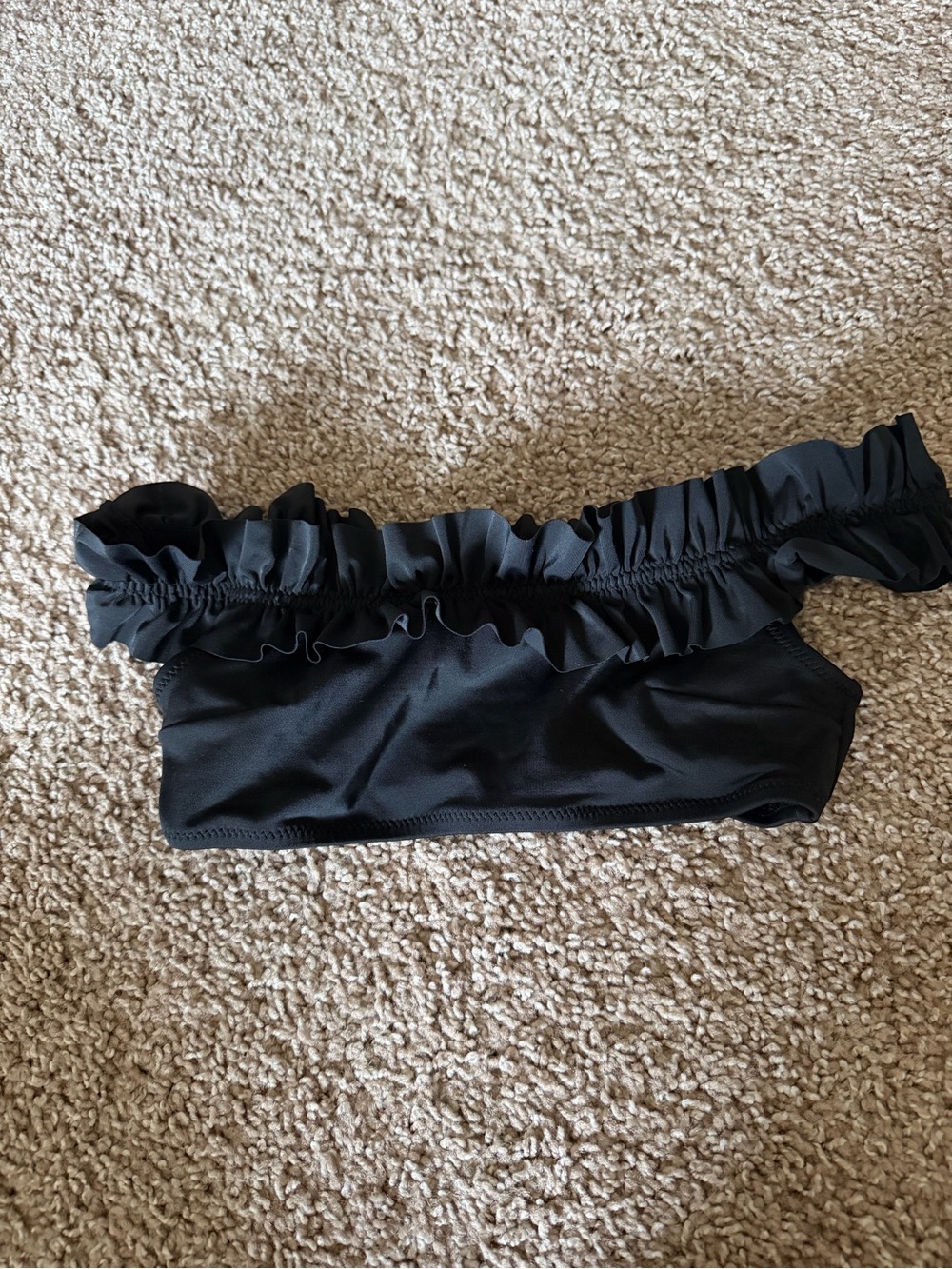H&M Black Ruffle Bandeau Swim Top